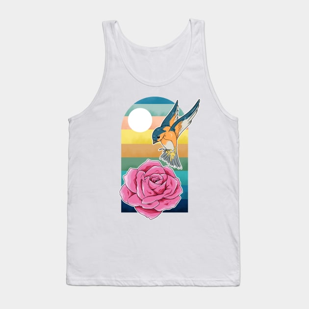 Bird and flower Tank Top by Eoli Studio